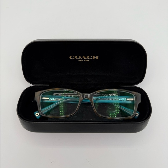 Coach Accessories - Coach Brooklyn Eyeglasses 52-16-135‎ Dark Tortoise / Teal HC 6040 With Case